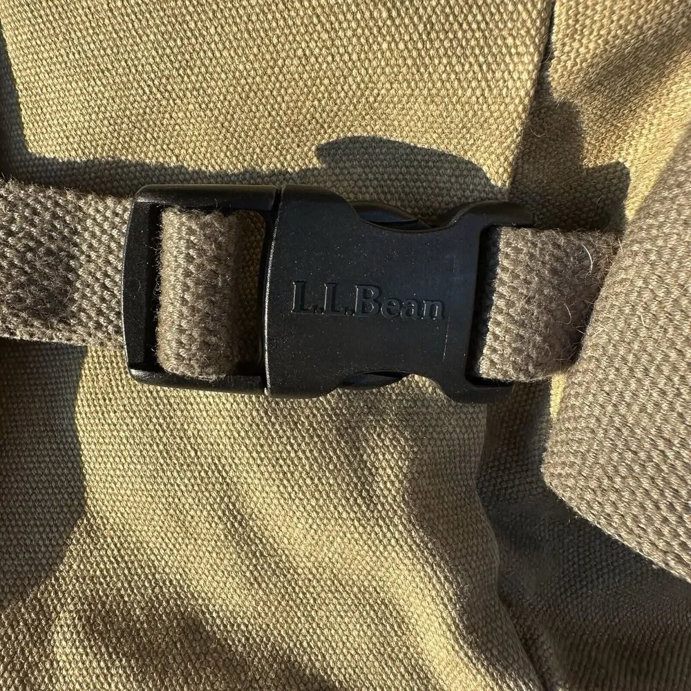 Vintage L.L Bean Sunwashed Canvas Adventure Duffel Large Tan‎ Gorpcore Granola